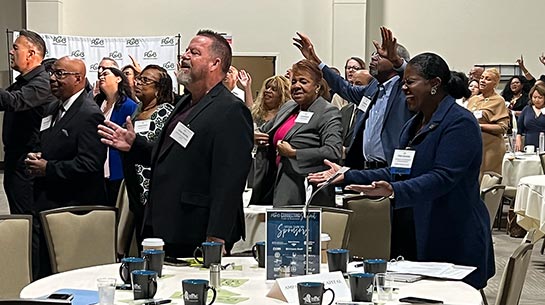 Mayor Rusty Bailey and Mayor Acquanetta Warren at the 2019 Connecting Faith and Business Summit
